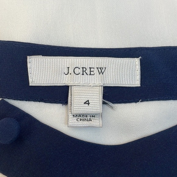 NWT J.Crew 100% silk contrast trim blouse Size 4 - Picture 4 of 5